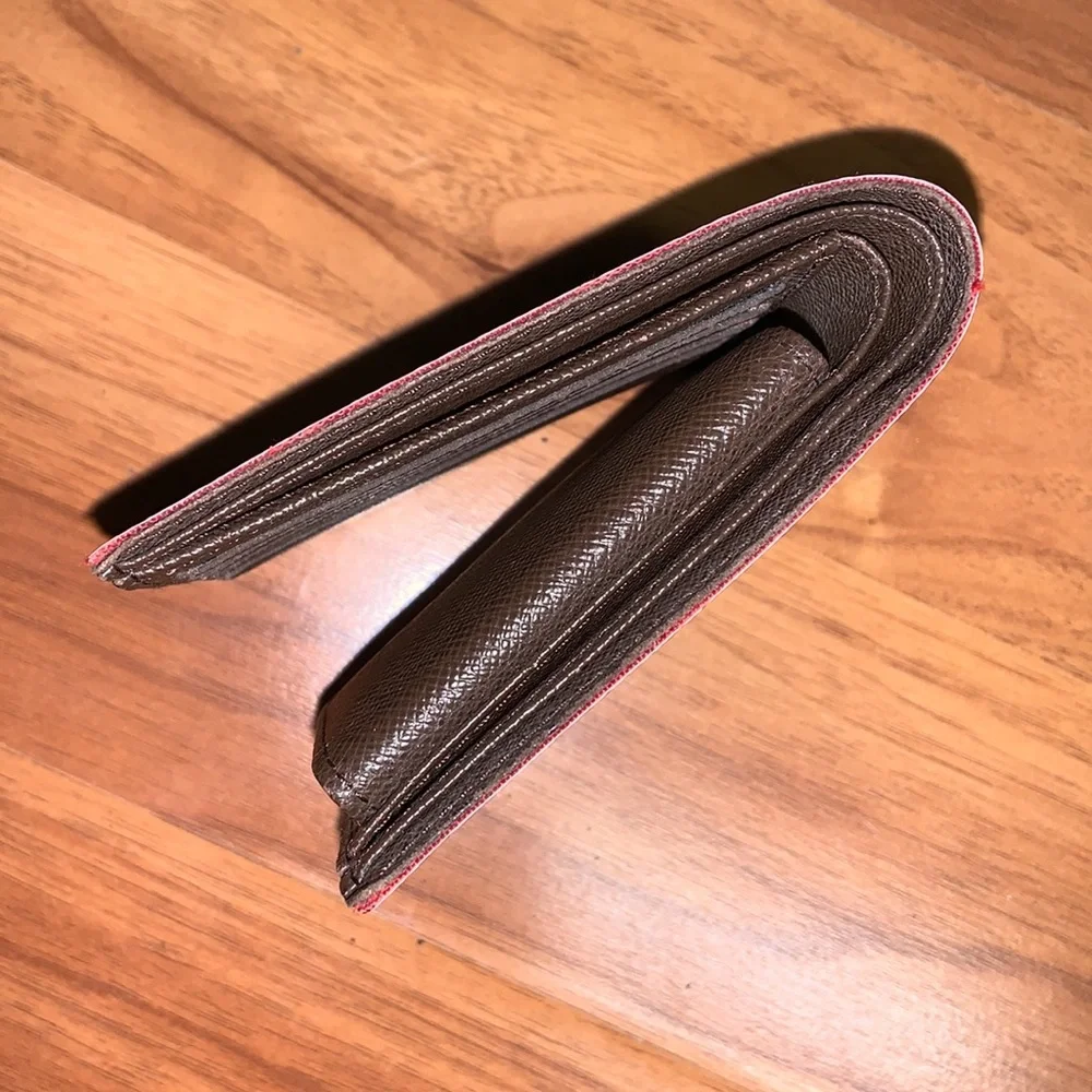 Authentic Louis Vuitton Damier Ebene Marco Bifold Leather Wallet